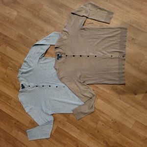 Lot of 2 lightweight button down sweaters